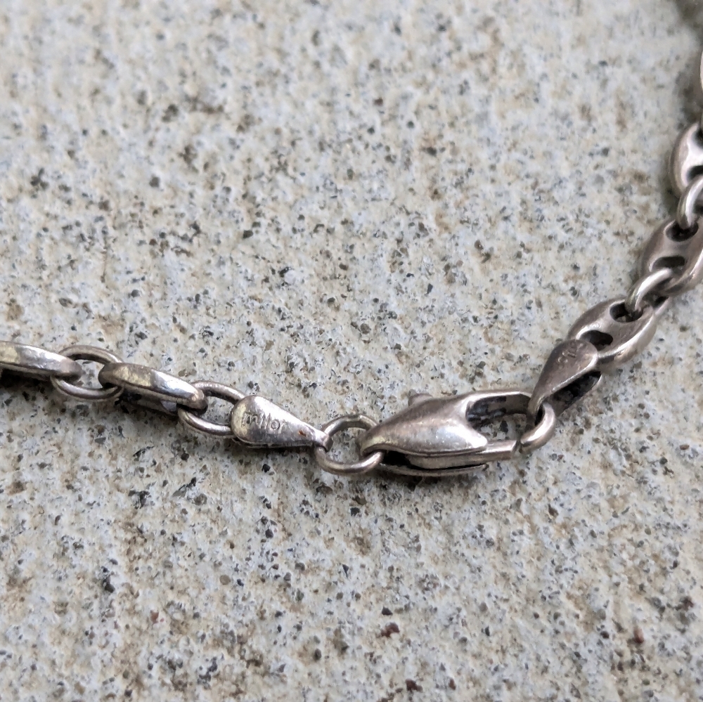 Vintage Milor Sterling Silver Bracelet Anchor Mariner Gucci 7.2y Italy Chain - Picture 4 of 13